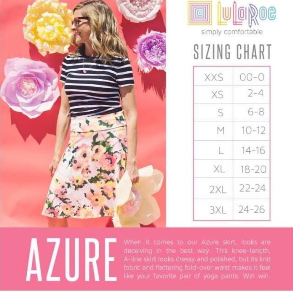 NWT LulaRoe Azure Skirt - Picture 2 of 4